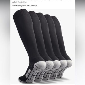 5 pairs, mens soccer socks. CWVLC, size large